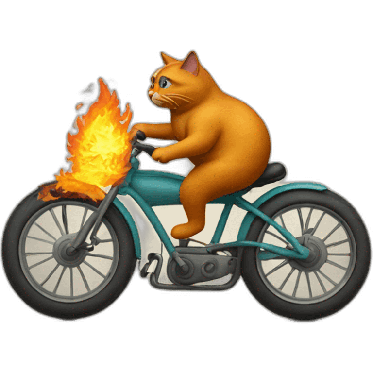 Fat-cat-riding-a-burning-bike emoji