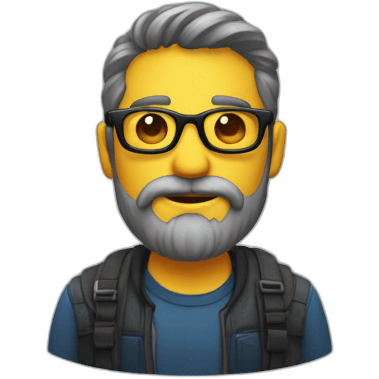 Calvo con gafas y barba despistado emoji