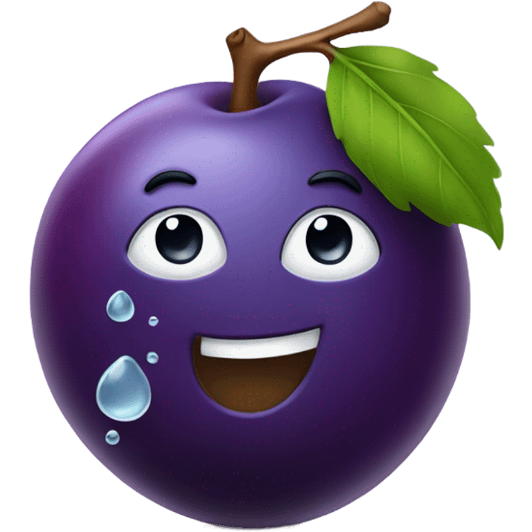 Plum with water emoji