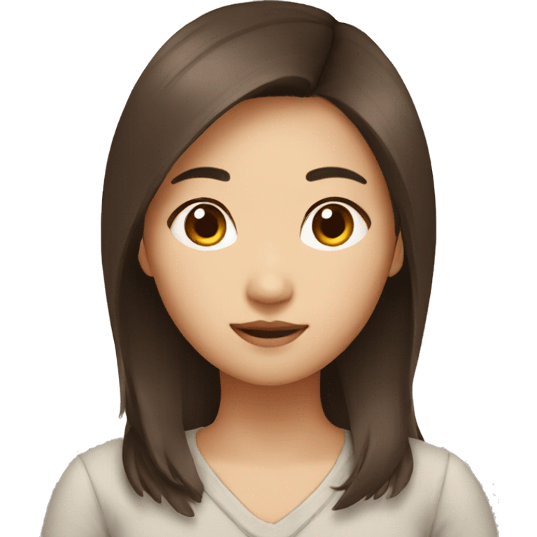 asian girl with brown hair  emoji