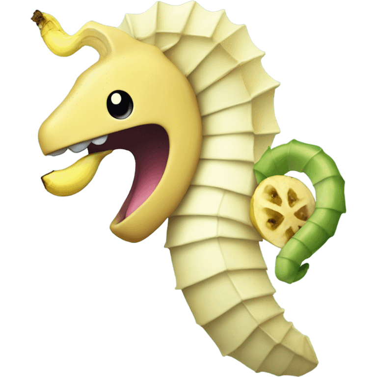 seahorse eating a banana while robbing a touhou character emoji