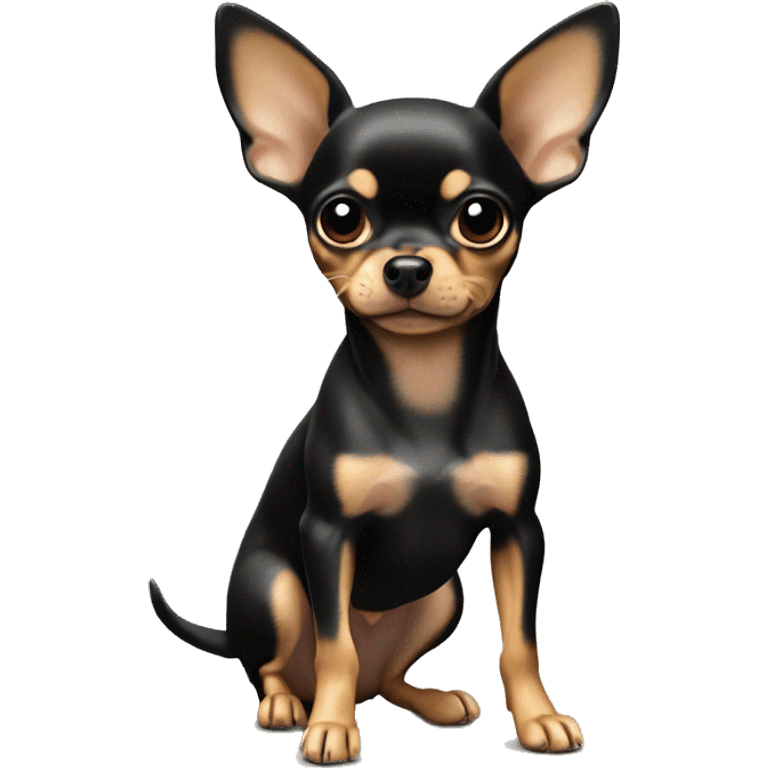 Black and tan Miniature pincher chihuahua  emoji