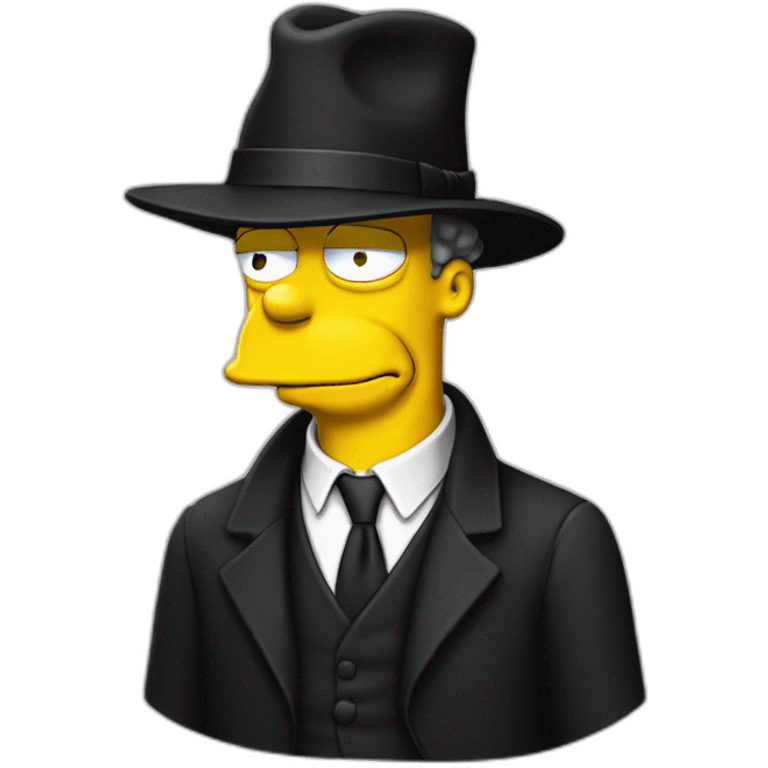 Simpson with black hat emoji