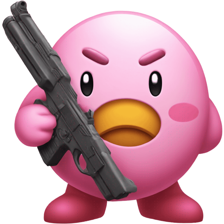 Kirby with gun emoji