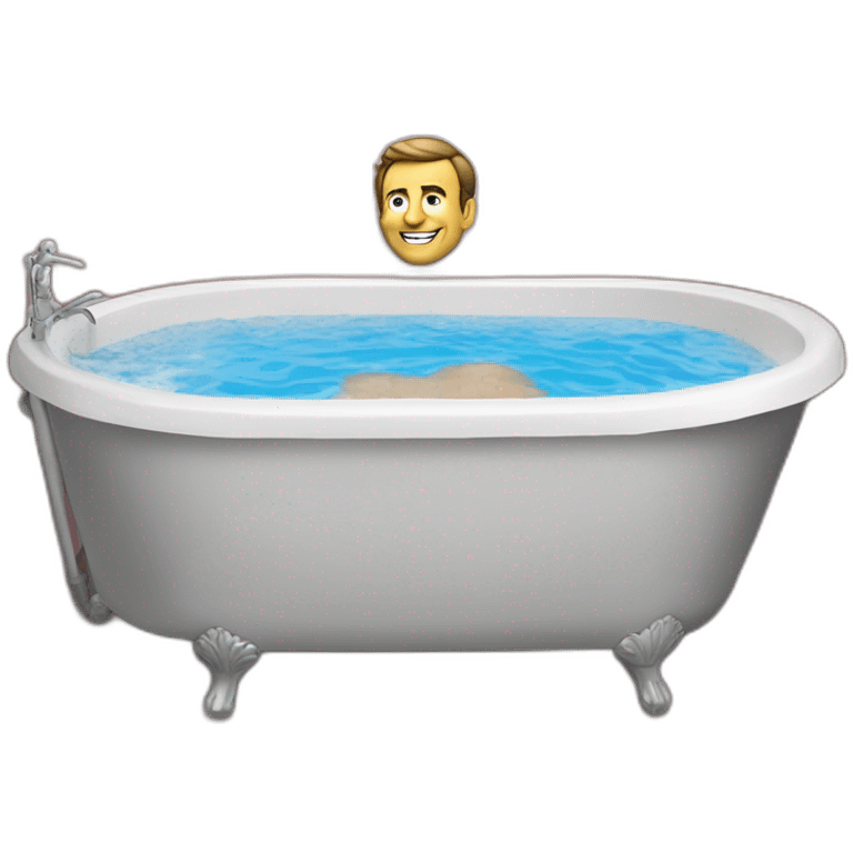 Macron dans une baignoire emoji