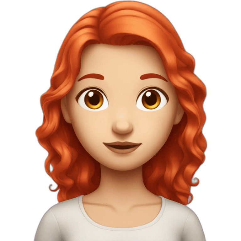 pretty red hair girl face emoji