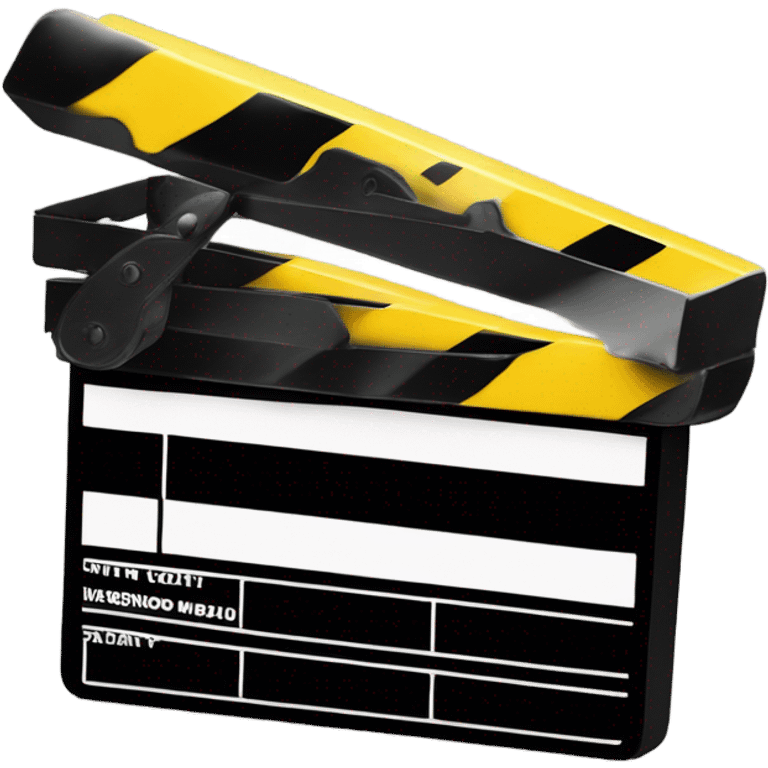 Movie Film clapper in black and yellow emoji