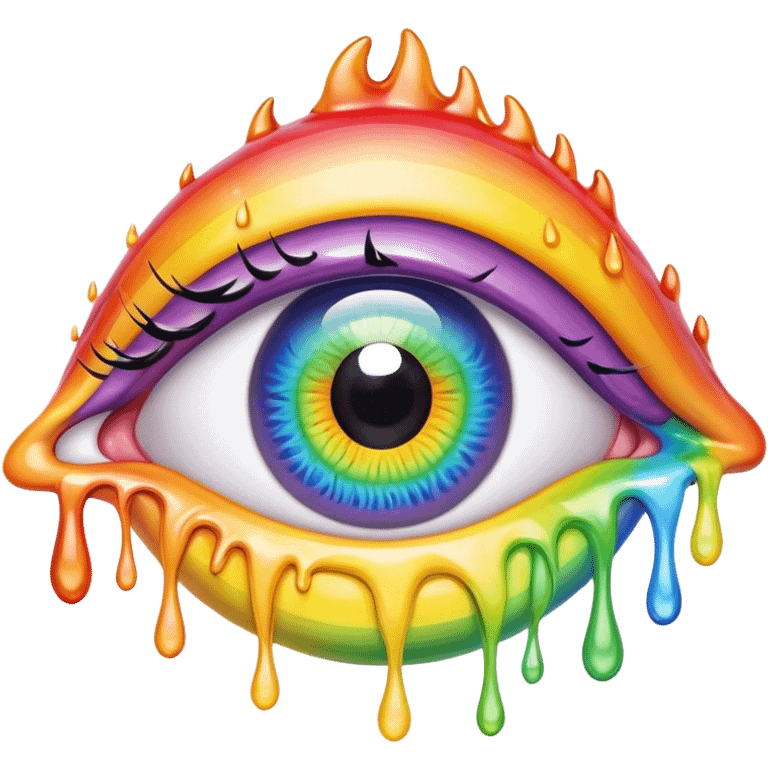 melted surreal rainbow eye emoji