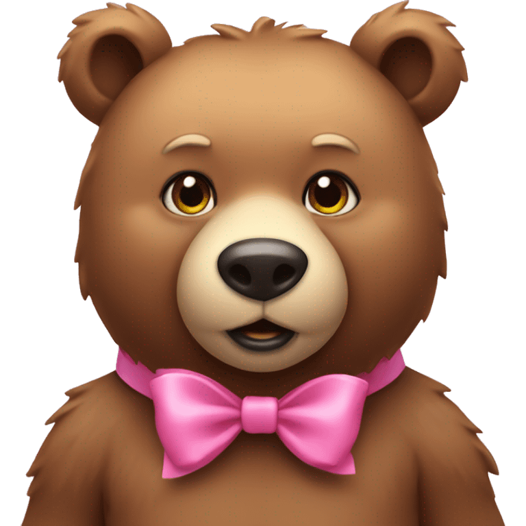 Bear with pink bow emoji