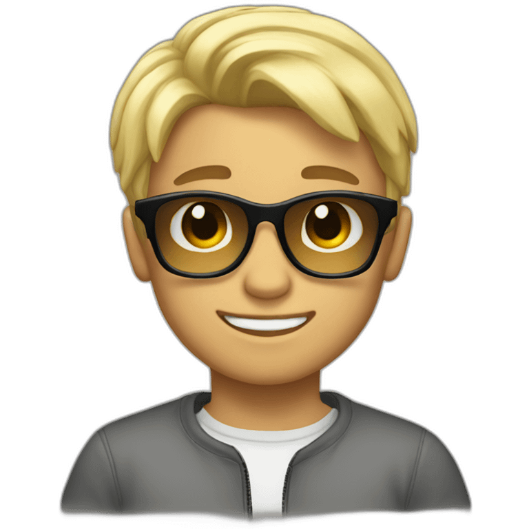 blond boy, tan, dark glasses, hot, young emoji