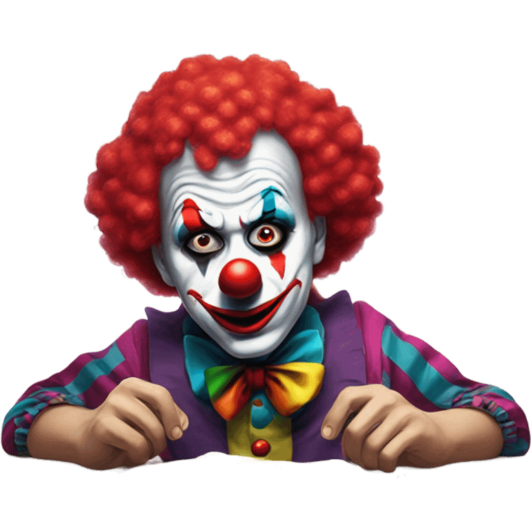 Sad emoji clown loses money at casino emoji