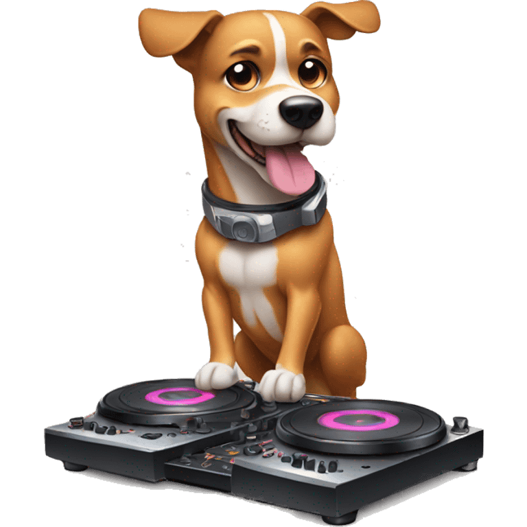 MUSCLE DOG DJING emoji