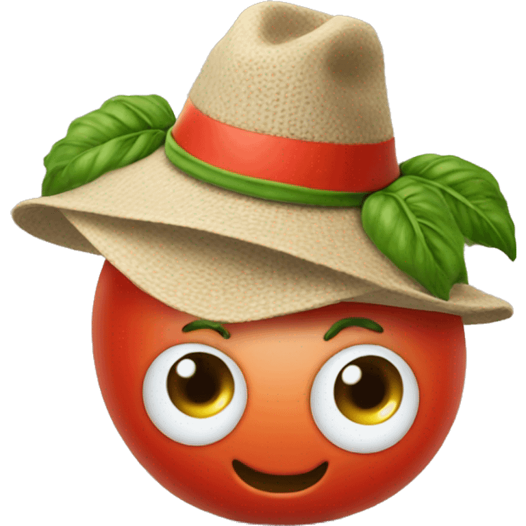 Tomato with hat emoji