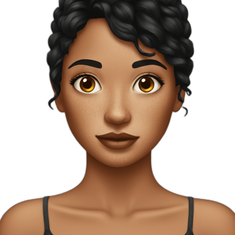 freckles girl blackhair emoji