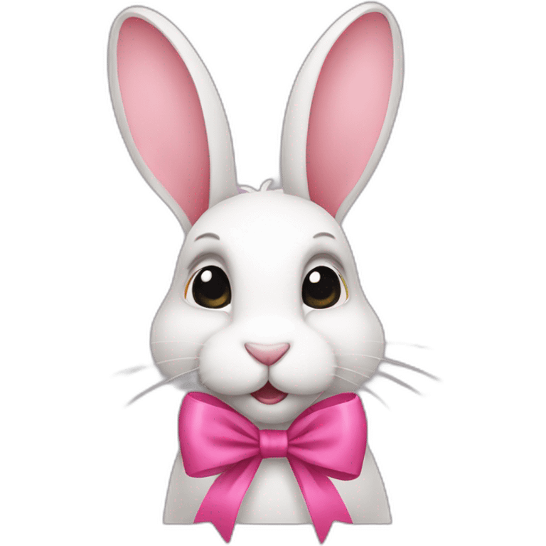 rabbit with pink bow emoji