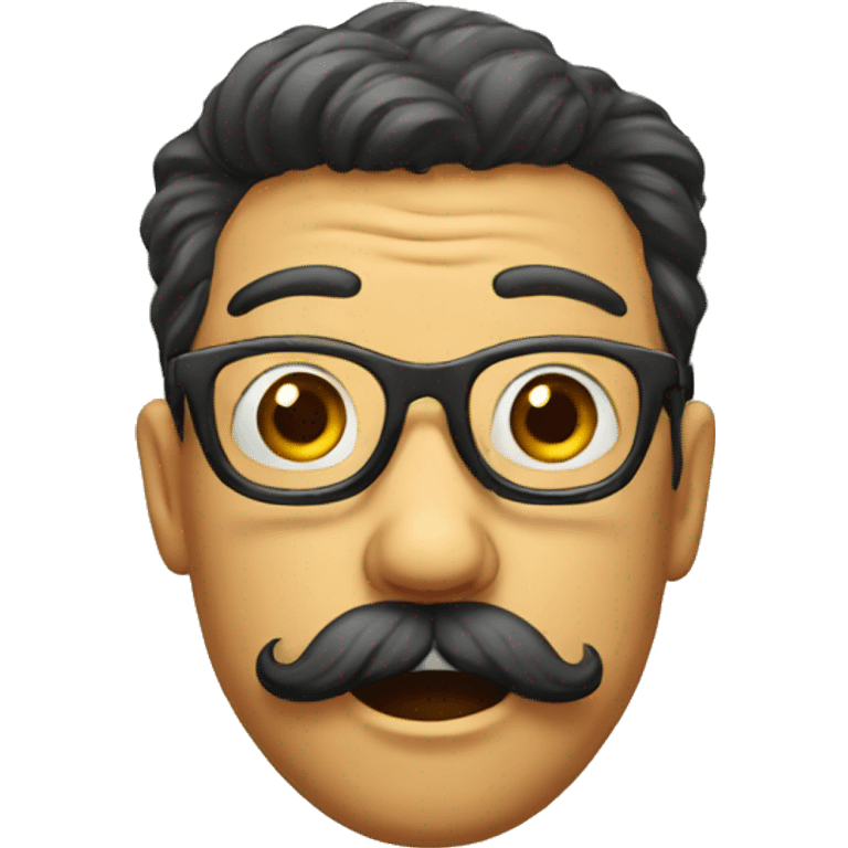 shocked with moustache and glasses emoji