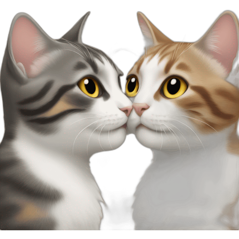 Two cats kissing emoji