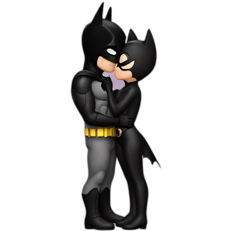 Batman kissing catwoman emoji