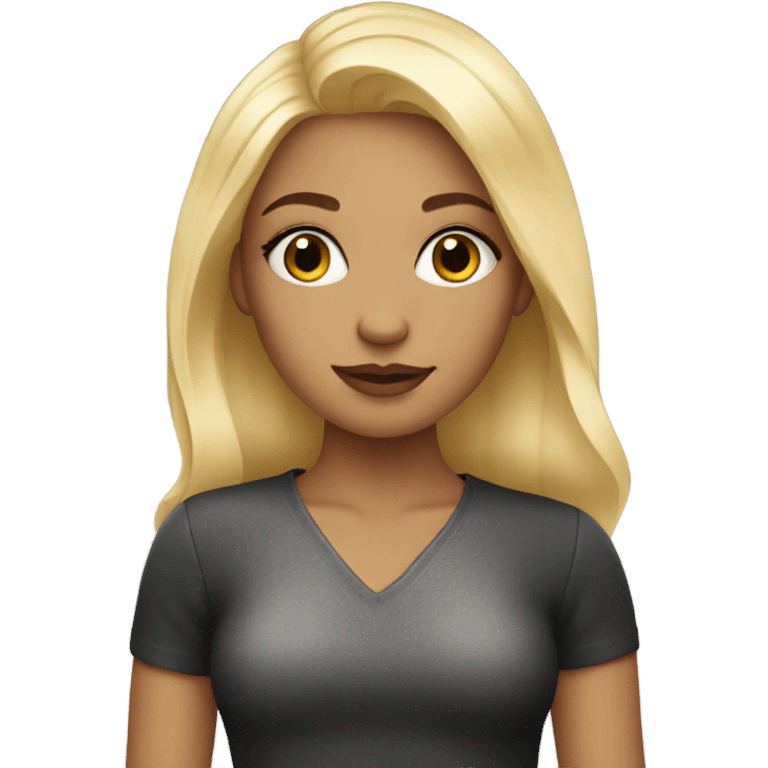 Blond girl with makeup  emoji