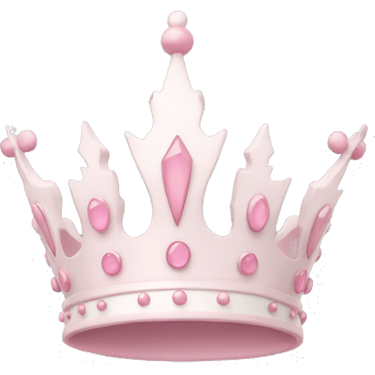 White and pastel pink crown emoji