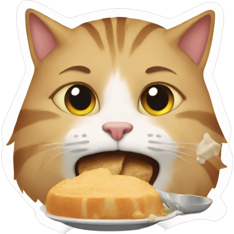 a cat eating  emoji