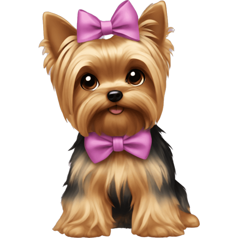 yorkie with a bow emoji