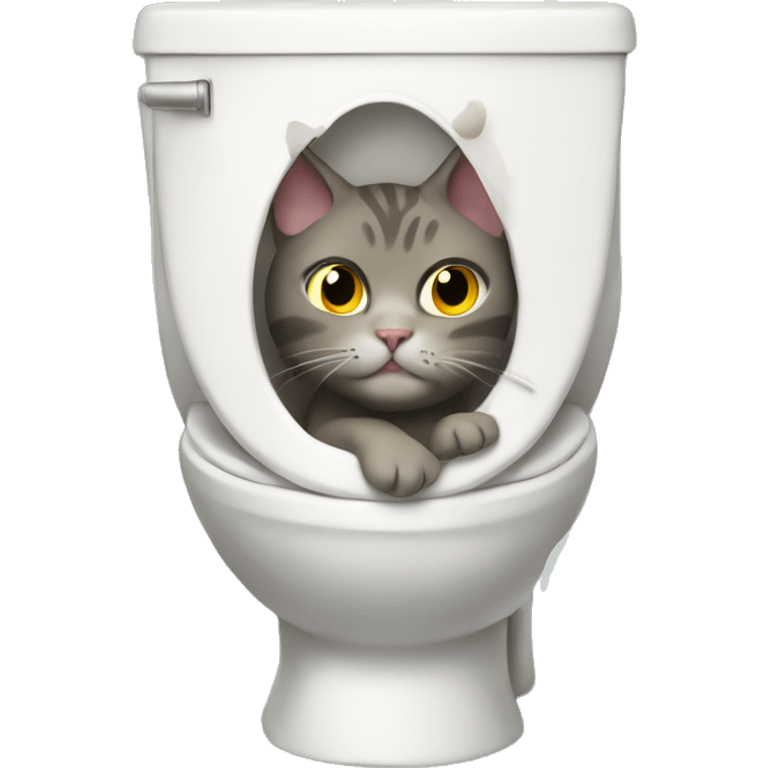 cat stuck in a toilet emoji