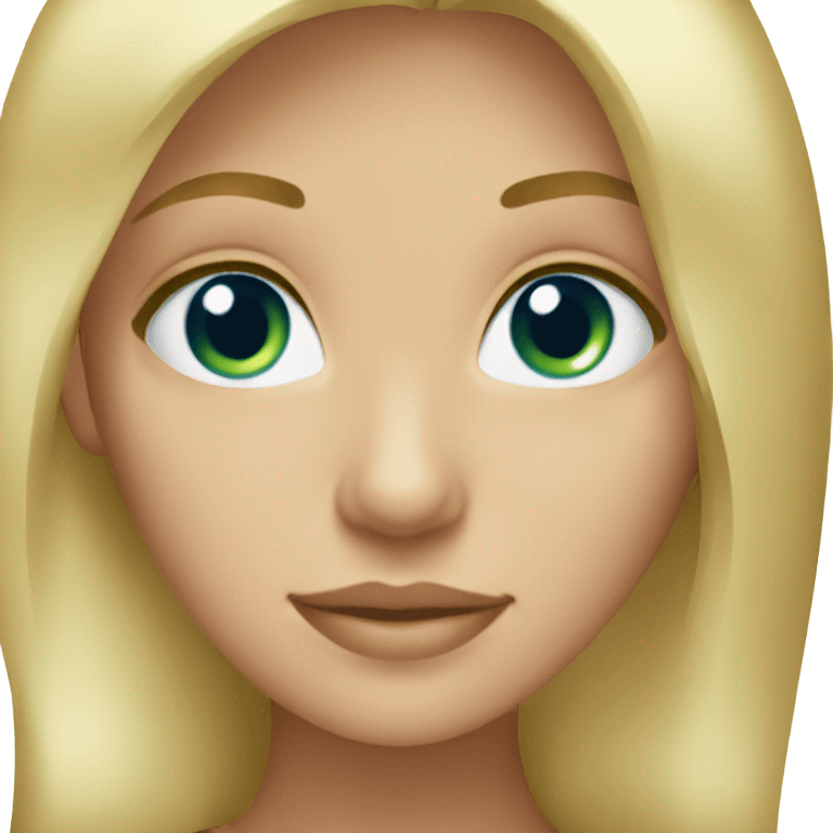 Blonde girl with blue-green eyes emoji