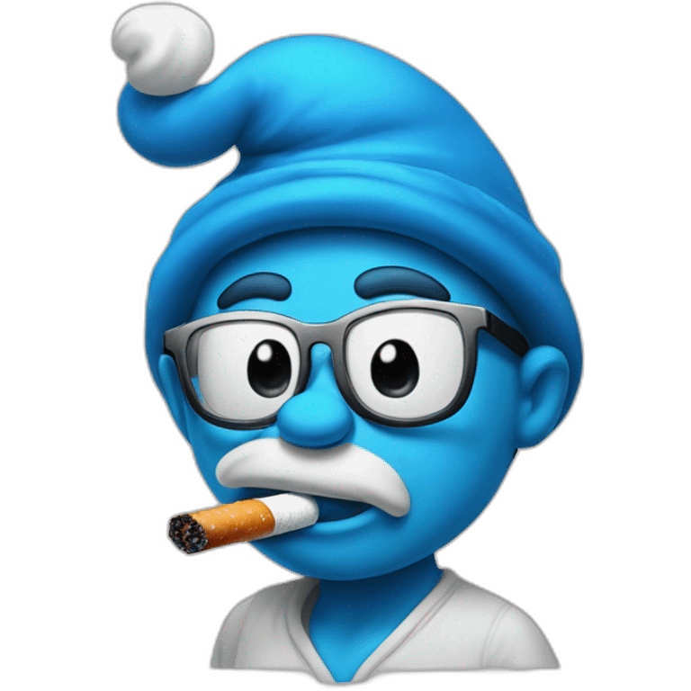 unhealthy looking smurf with ciggy emoji