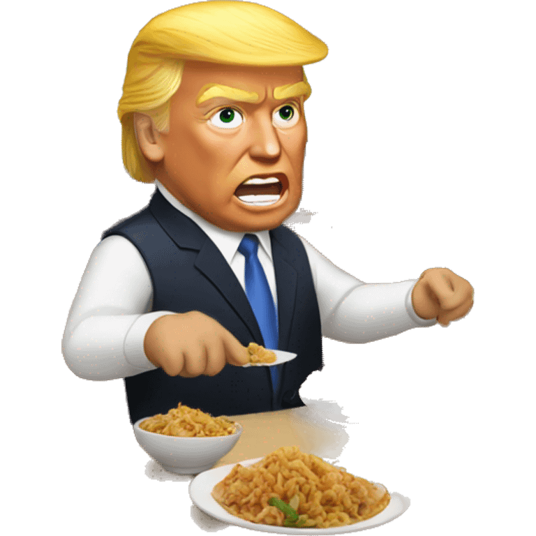 trump eating at Chinese restaurant  emoji