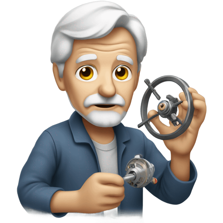 Old Man with a gyroscope in his  emoji