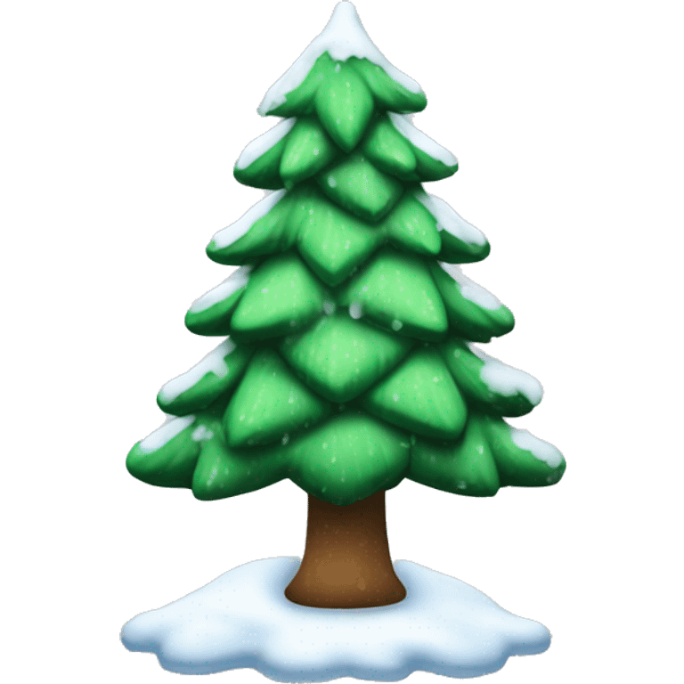 Snow-covered Christmas tree emoji