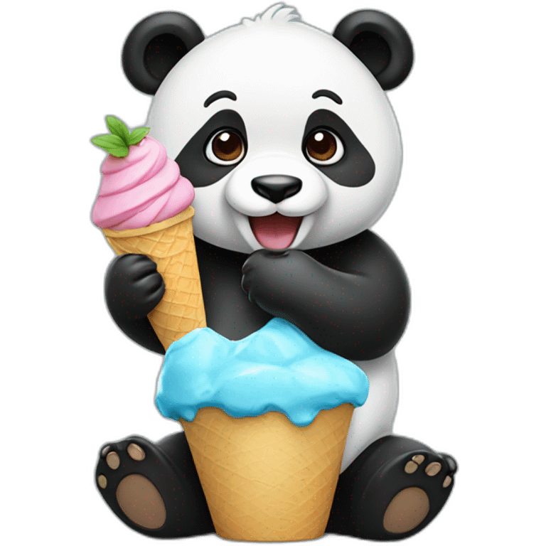 Panda eating ice cream emoji