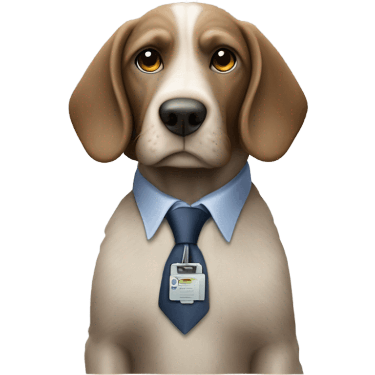 Spinone dog who works at an office building emoji