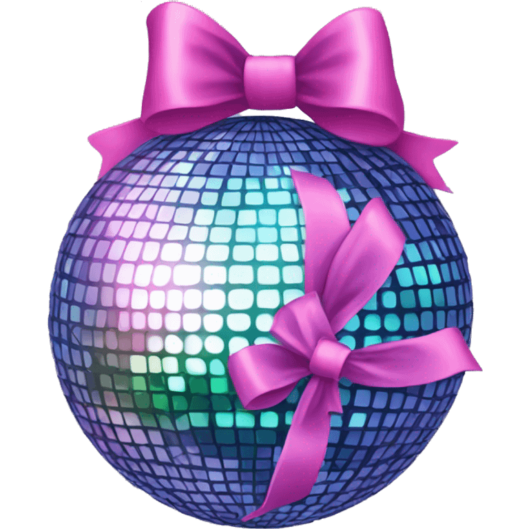 Disco ball with coquette bow  emoji