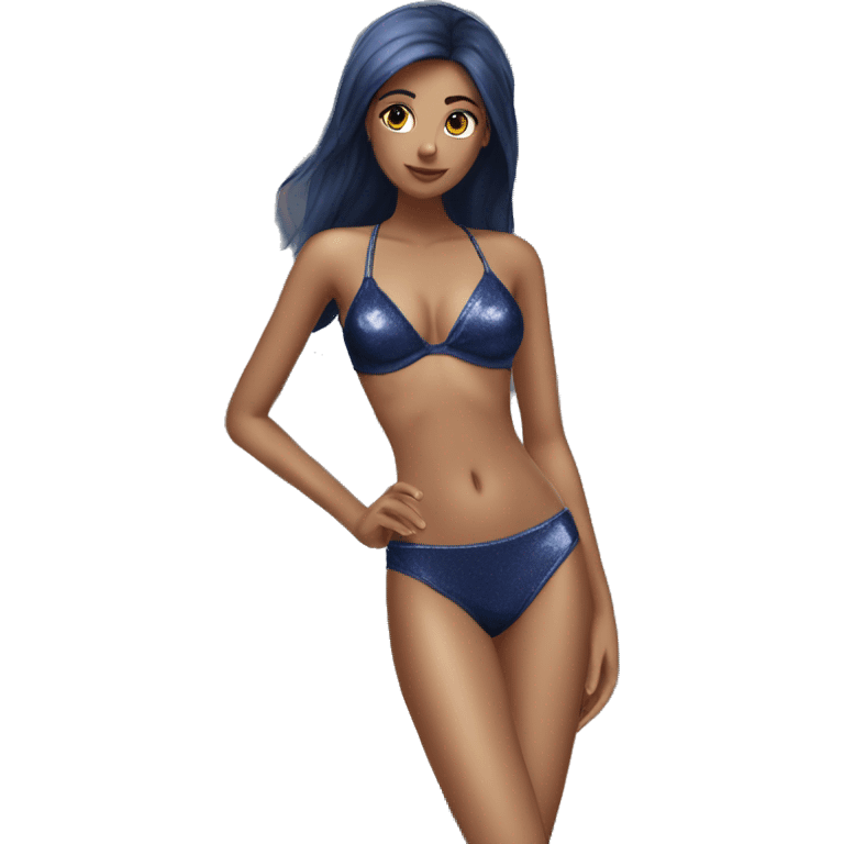 navy blue shimmery bikini no body emoji