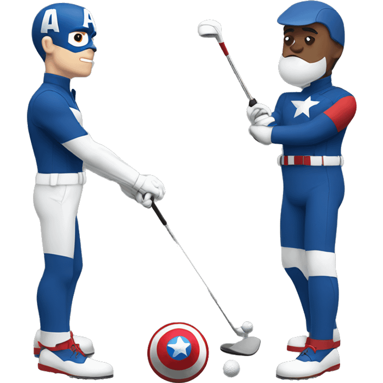 Captain America golfing emoji