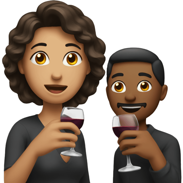 A couple drinking wine emoji