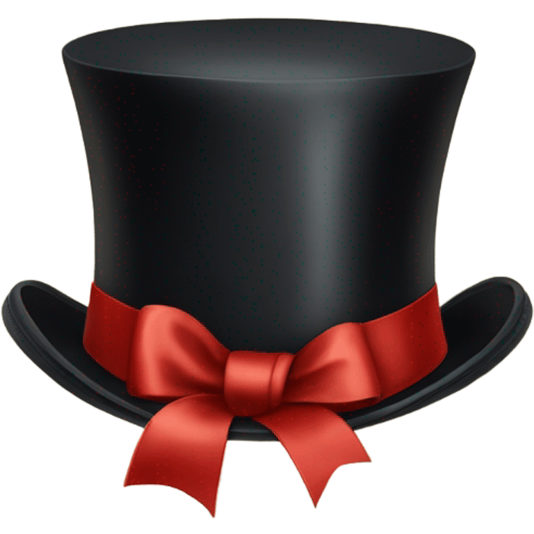 a top hat from the Victorian era with a thin red ribbon at the base emoji