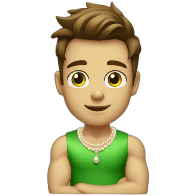 Posh-muscle-boy-brown-hair-green-eyes-pearl-necklace-in-golden-bathtub emoji