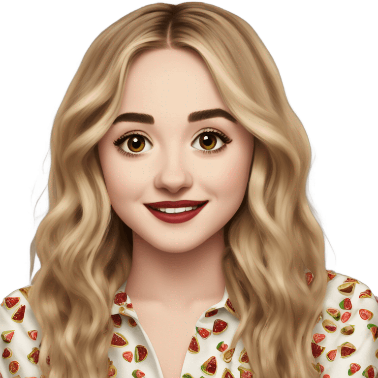 sabrina carpenter with a fruitcake emoji