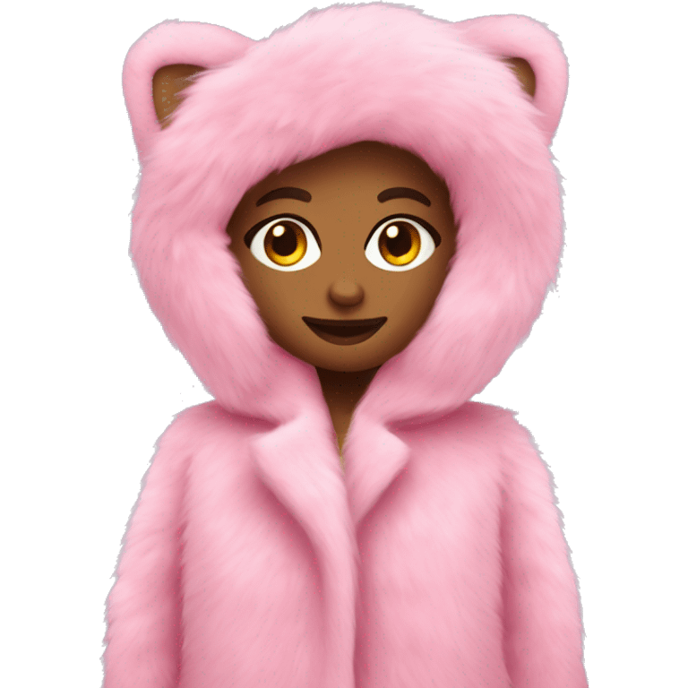 Luxurious Pink fur coat emoji