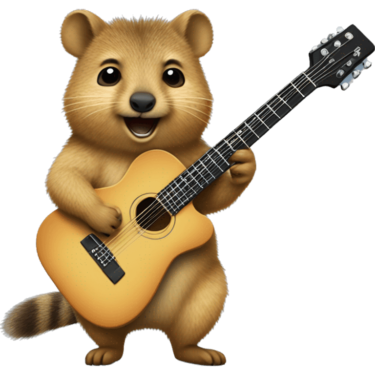 Quokka with e-guitar emoji