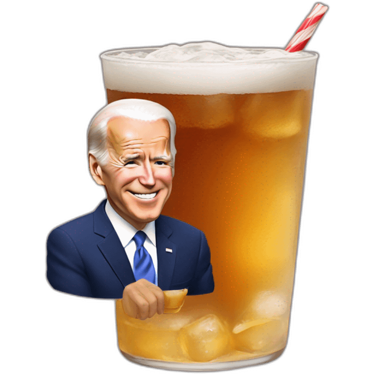 Joe Biden drink a bear emoji