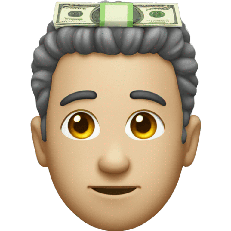 a wad of money on the forehead emoji