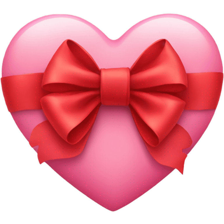 pink heart with red bow  emoji