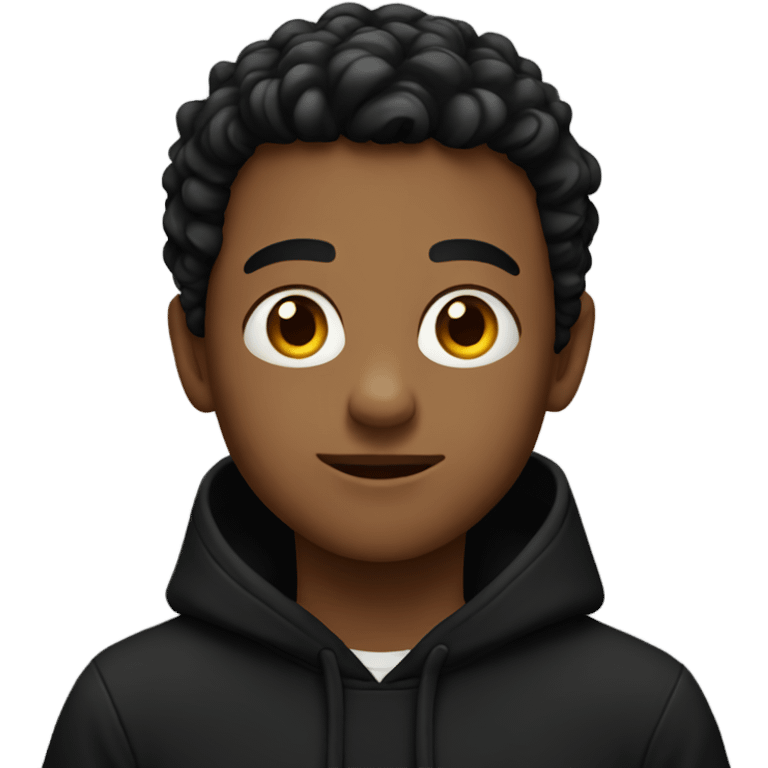 young man in black hoodie emoji