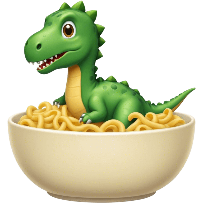 Dinosaur in macorni bowl emoji