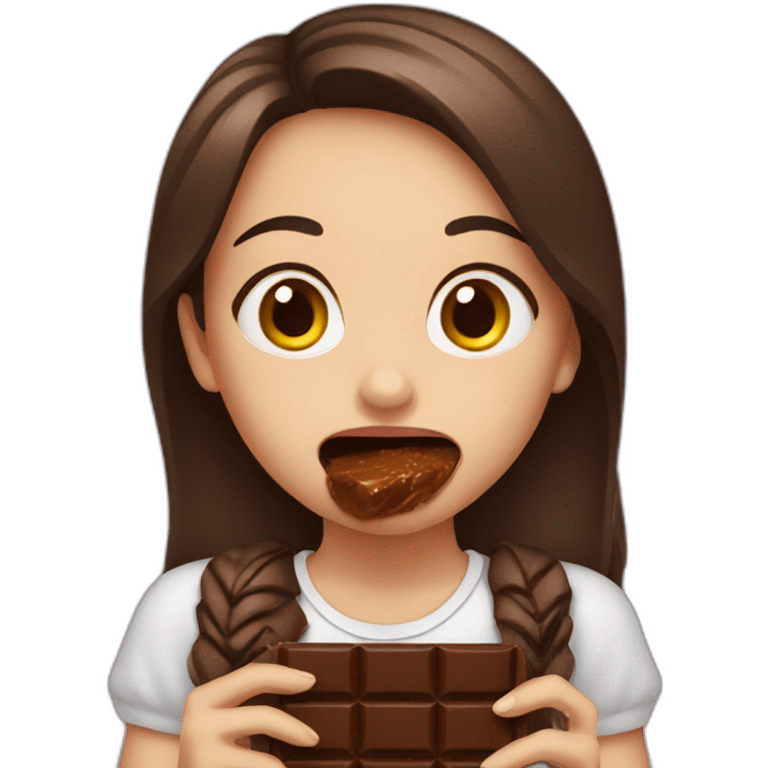 A girl eating chocolate  emoji