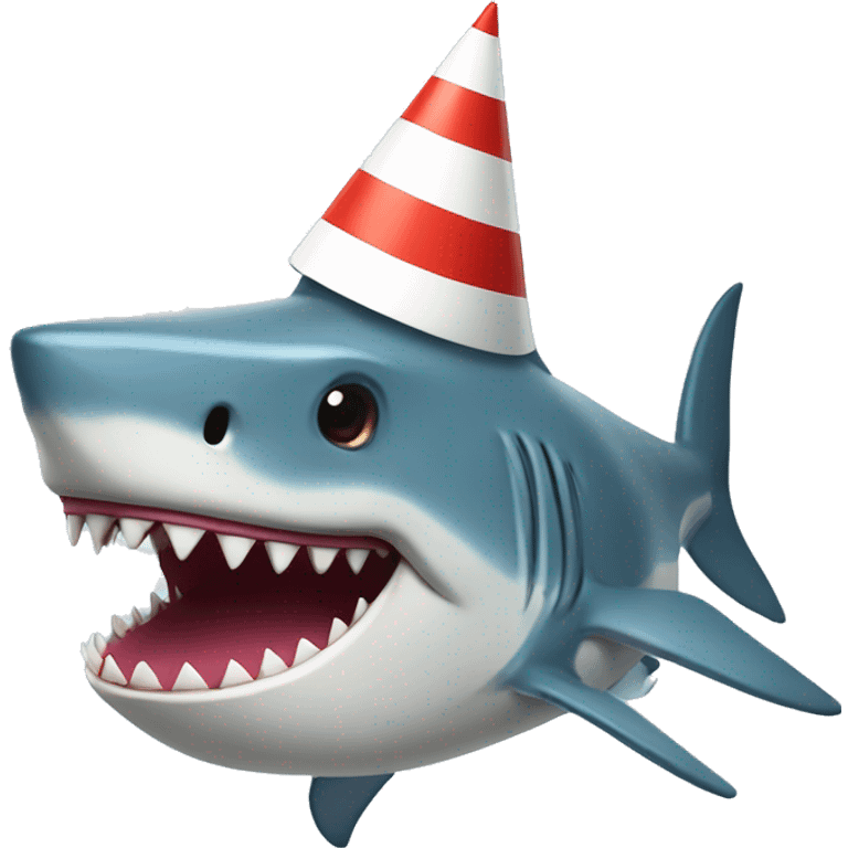 Shark with birthday hat emoji